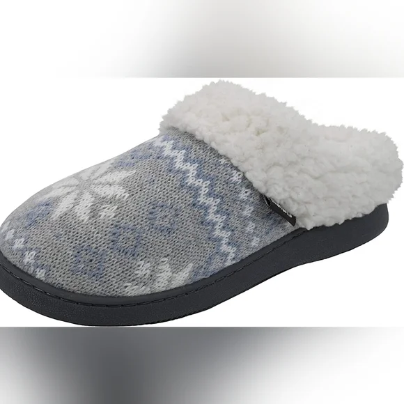 Nwt Muk Luks Women's Knit Clog Slipper With Faux Fur Trim ♥️ Winter - Picture 1 of 4